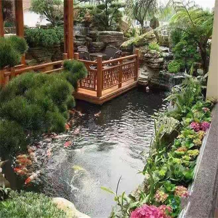 会宁别墅庭院景观设计鱼池